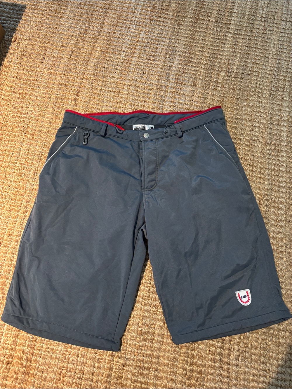 686 Men's Athletic Shorts in Dark Gray with Red Trim